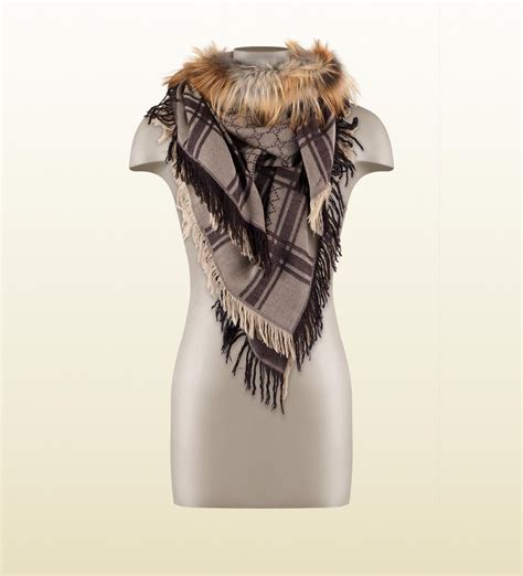 gucci neck tie scarf|gucci scarf with fur trim.